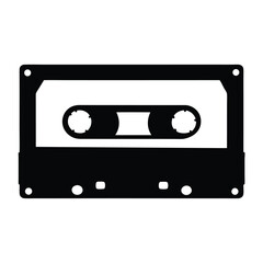 Silhouette of a vintage audio cassette tape representing old technology