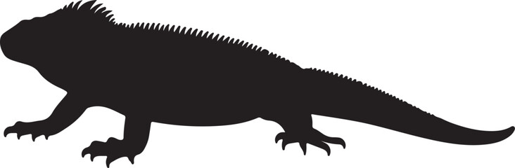 Marine Iguana Vector Silhouette