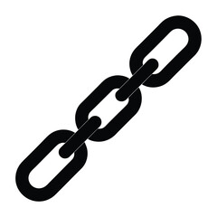 A black and white illustration of a chain with three links