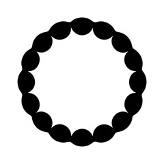 Circular frame with repeating blob shape outline in black and white