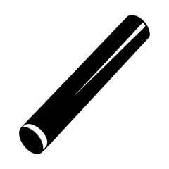 Solid Black Cylinder Illustration, Geometric Shape with Highlight, Vector Graphics