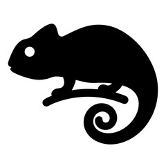 Chameleon vector illustration on a branch showing the silhouette of the animal