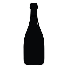 Elegant black wine bottle silhouette suitable for branding or design projects