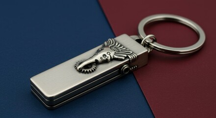 Metal key chain with intricate design