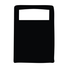 Stylized black silhouette of a binder with a top pocket and rounded edges