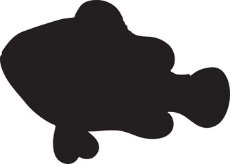 Orange Clownfish Vector Silhouette