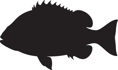 Orange Roughy Vector Silhouette