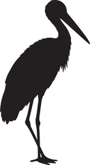 Oriental Stork Vector Silhouette
