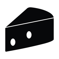 Simple black and white icon of a wedge of Swiss cheese