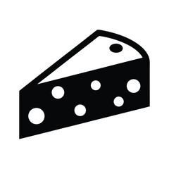 A simple black and white graphic of a slice of swiss cheese