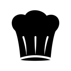 Simple graphic illustration of a chef's hat on a white background