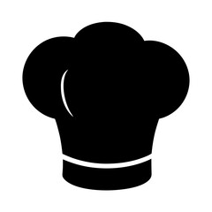 Simple black and white chef hat icon for culinary arts