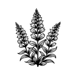 Fototapeta premium Elegant floral composition showcasing botanical illustration of stylized foliage