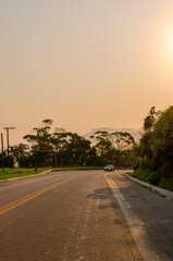 road in the sunset