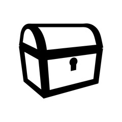 Stylized Treasure Chest Silhouette with Keyhole, Ready for Adventure and Hidden Treasures