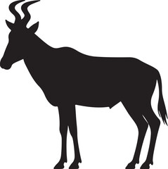 Red Hartebeest Vector Silhouette