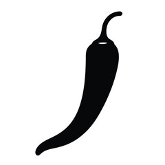 Simple black and white drawing of a hot chili pepper silhouette