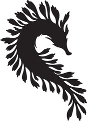 Sea Dragon Vector Silhouette