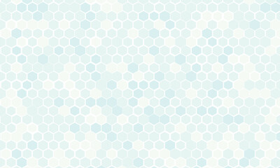青系の六角形が色んな大きさで並ぶタイルのパターン