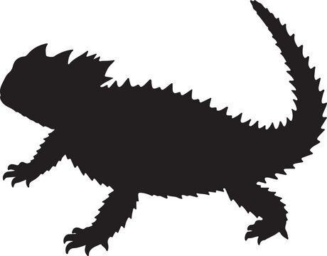 Thorny Devil Lizard Vector Silhouette