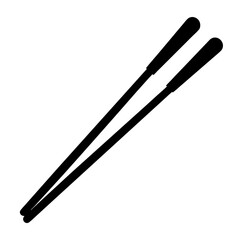 Isolated Black Chopsticks Illustration on White Background for Culinary Designs and Applications