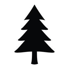 Silhouette of a Christmas Tree with a triangular shape and branches