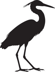 Tricolored Heron Vector Silhouette