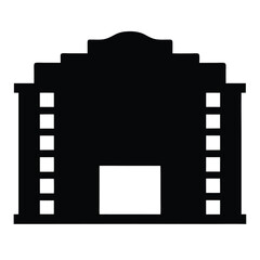 Stylized silhouette of an old west style building with blank windows