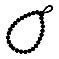 Black beaded necklace or prayer beads with loop for hanging purpose