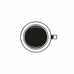 Top View of Coffee Cup. Vector Image