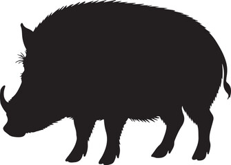 Visayan Warty Pig Vector Silhouette