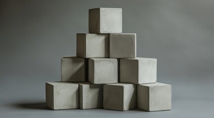 Geometric concrete blocks pyramid