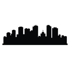 Fototapeta premium A Detailed Silhouette Depicting an Urban Cityscape on a White Background