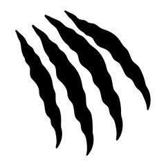 Four long, black claw marks or scratches on a white background