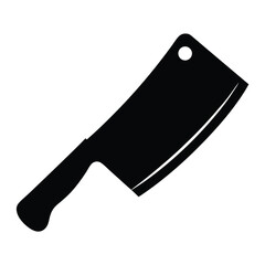 A cleaver or butcher knife used in the kitchen for cutting meat