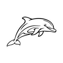 Fototapeta premium Minimalist Dolphin Line Art Illustration