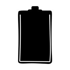 Simple hand drawn full battery icon representing power and energy saving