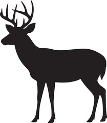 White-tailed Deer Vector Silhouette