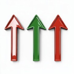 Realistic 3D Up and Down Arrow Icons Set Isolated