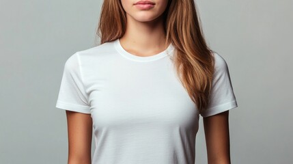 Woman White TShirt Mockup Mockup