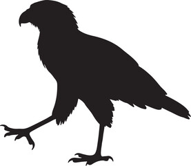 Yellow Headed Caracara Vector Silhouette