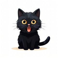 an AI Image Generator, Black Cat Illustration