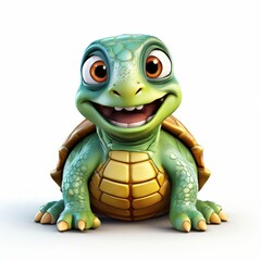 Fototapeta premium an AI Image Generator, Adorable Smiling Cartoon Turtle