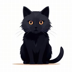Obraz premium an AI Image Generator, Black Cat Illustration