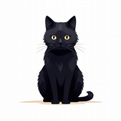 an AI Image Generator, Black Cat Illustration