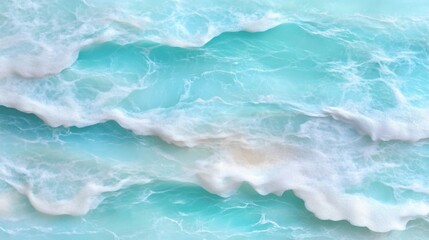 Fototapeta premium Abstract ocean waves. Textured turquoise water, foamy white crests
