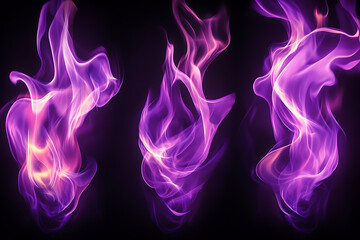 Abstract purple flames dancing against a dark backdrop, creating a mesmerizing visual effect
