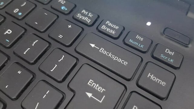 clicking the backspace button on the keyboard