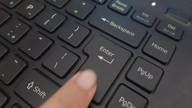 clicking the enter key on the keyboard