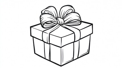 Simple black and white gift box illustration